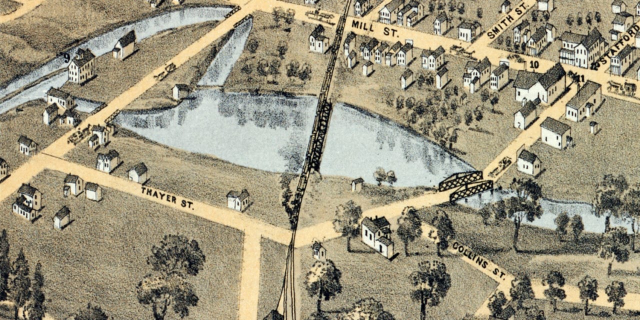 Beautifully restored map of Plymouth, Wisconsin from 1870