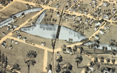 Beautifully restored map of Plymouth, Wisconsin from 1870