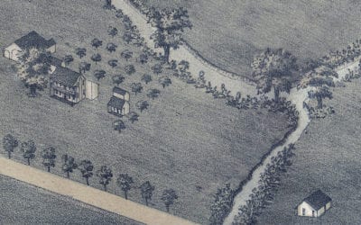 Historic old map shows bird’s eye view of Brenham, Texas in 1881