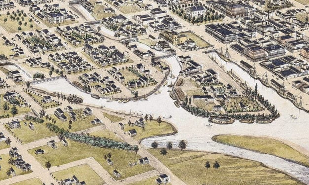 Historic Map of Stockton, California shows the city in 1870