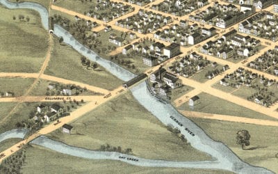 Beautifully restored map of Mount Vernon, Ohio from 1870