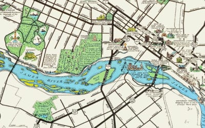 Beautifully Illustrated Pictorial Map of Richmond, VA from 1937