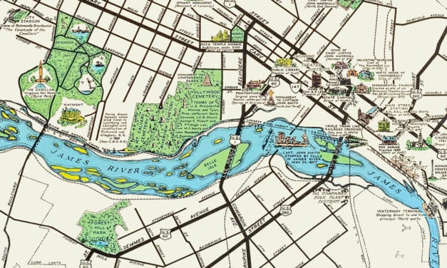 Beautifully Illustrated Pictorial Map of Richmond, VA from 1937