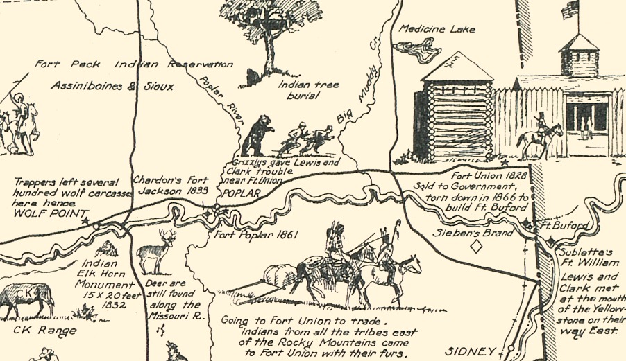 Map of Frontier Montana, a one page history dedicated to the Old Timers