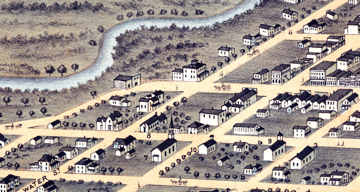 Beautifully restored map of Austin, Minnesota from 1870