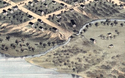 Beautifully restored map of Nebraska City, Nebraska in 1868