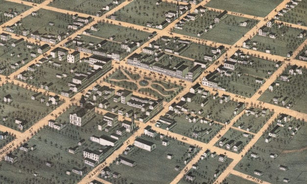 Beautifully restored map of Bowling Green, Kentucky from 1871