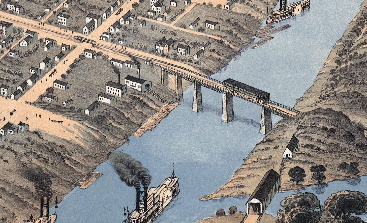 Beautifully restored map of Frankfort, Kentucky from 1871 - KNOWOL
