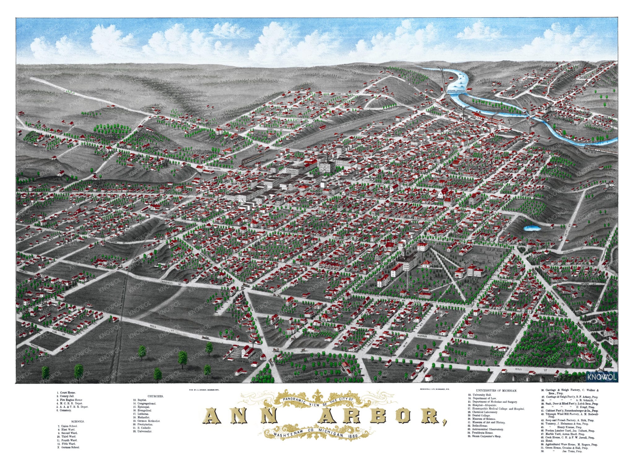 Colorized And Restored Map Of Ann Arbor Michigan From 1880 KNOWOL colorized-and-restored-map-of-ann-arbor-michigan-from-1880-knowol