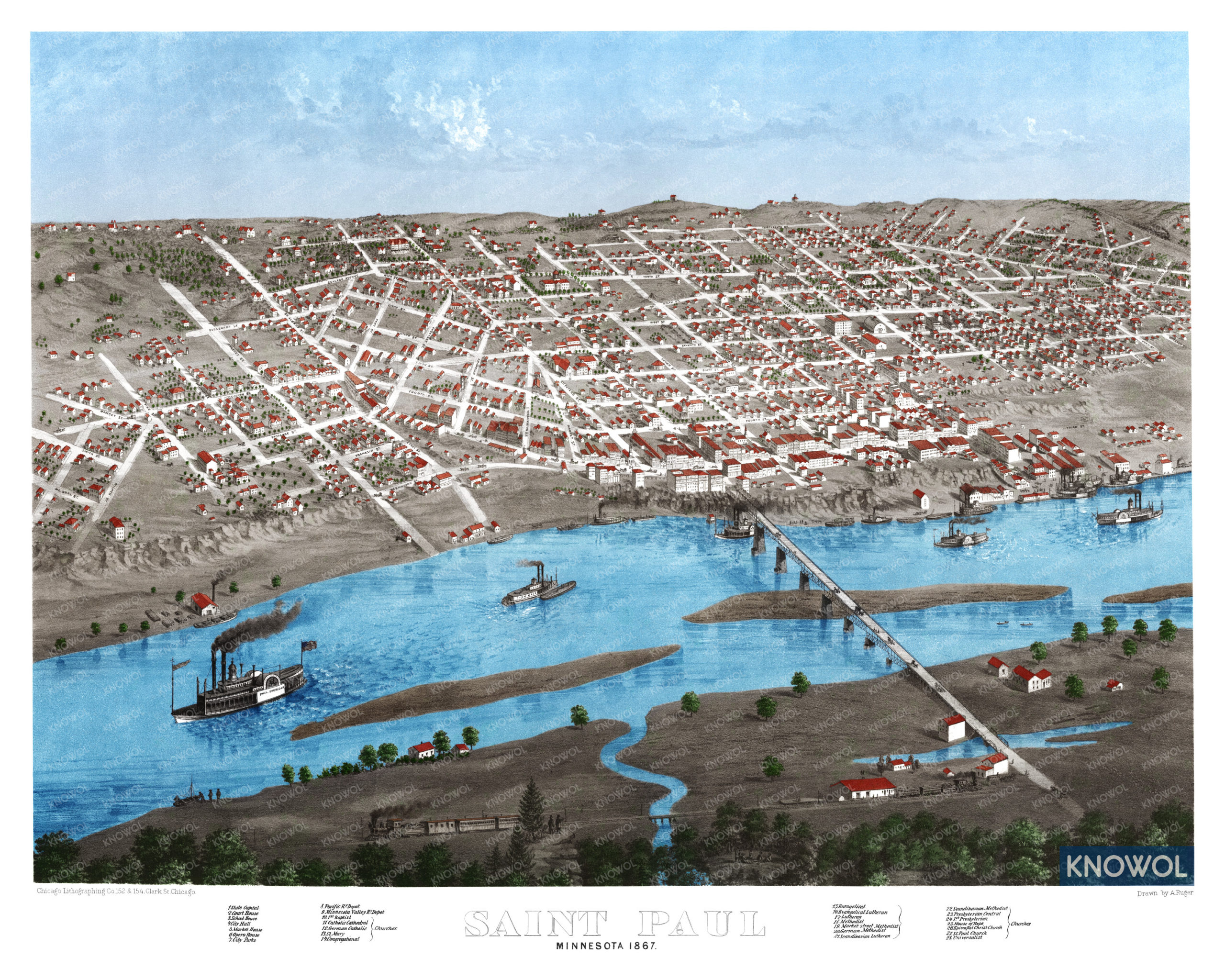 St Paul Map, 1891