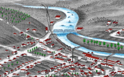 Colorized and Restored Map of Ann Arbor, Michigan from 1880