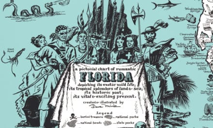 Vintage Map of Florida, a one page history dedicated to Old Timers, 1951