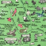 Vintage map of Georgia, one page history dedicated to the Old Timers