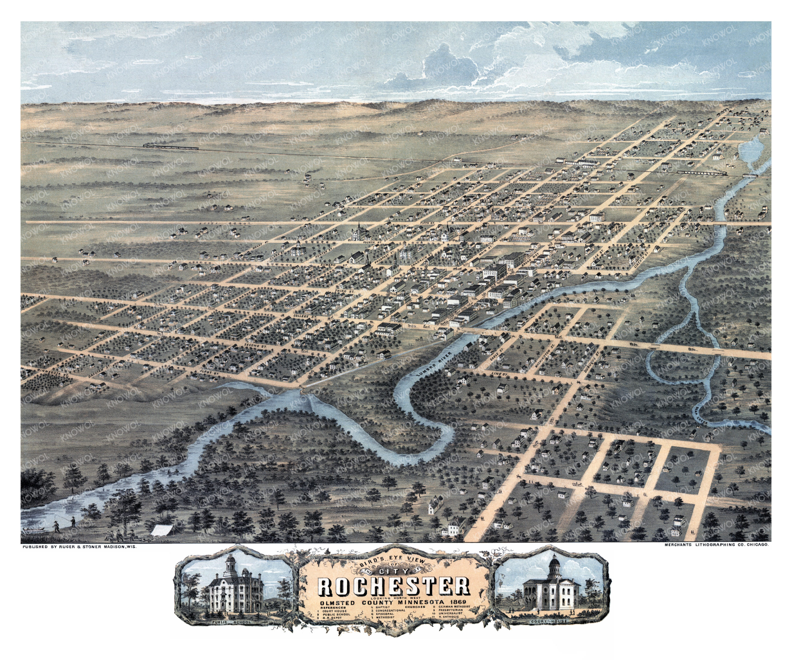 Beautifully restored map of Saint Paul, Minnesota from 1888 - KNOWOL