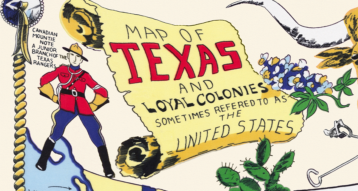 Map of Texas and Loyal Colonies, sometimes referred to as the United States