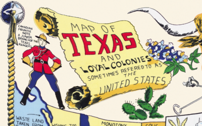 Map of Texas and Loyal Colonies, AKA the United States, 1960s