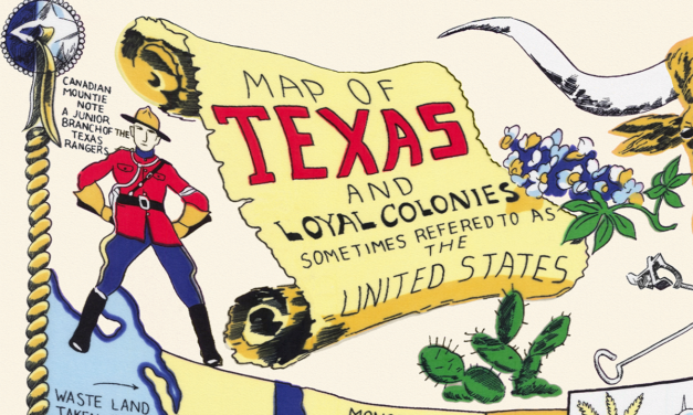 Map of Texas and Loyal Colonies, AKA the United States, 1960s