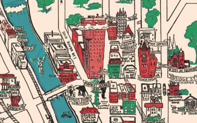 Restored Vintage Map of Elgin, Illinois from 1930
