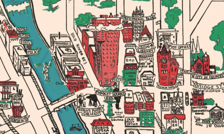 Restored Vintage Map of Elgin, Illinois from 1930