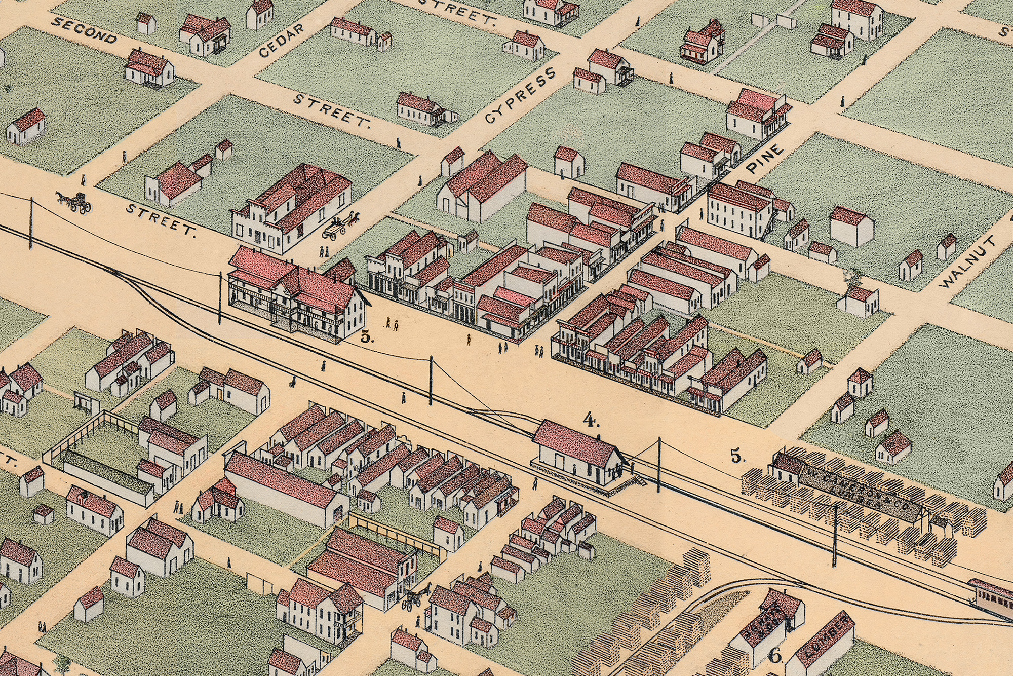 Vintage Map of Abilene, Texas 1883