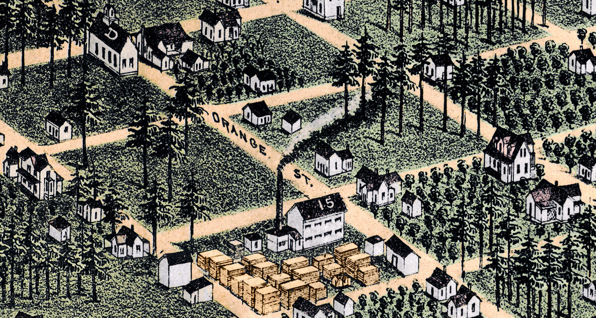 Restored Vintage Map of Orlando, Florida from 1884
