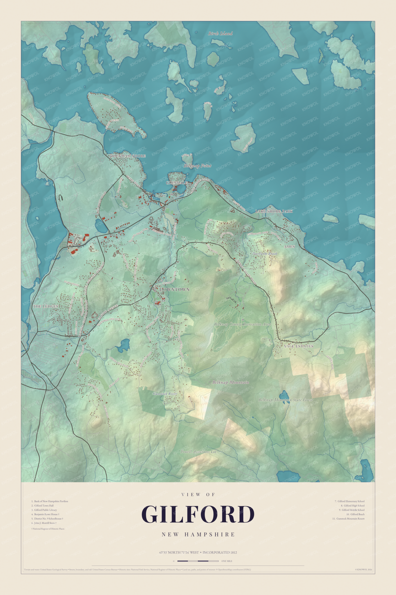 Map of Gilford, New Hampshire