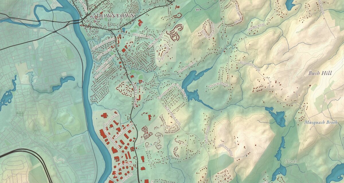 Beautifully Detailed Map of Hudson, New Hampshire