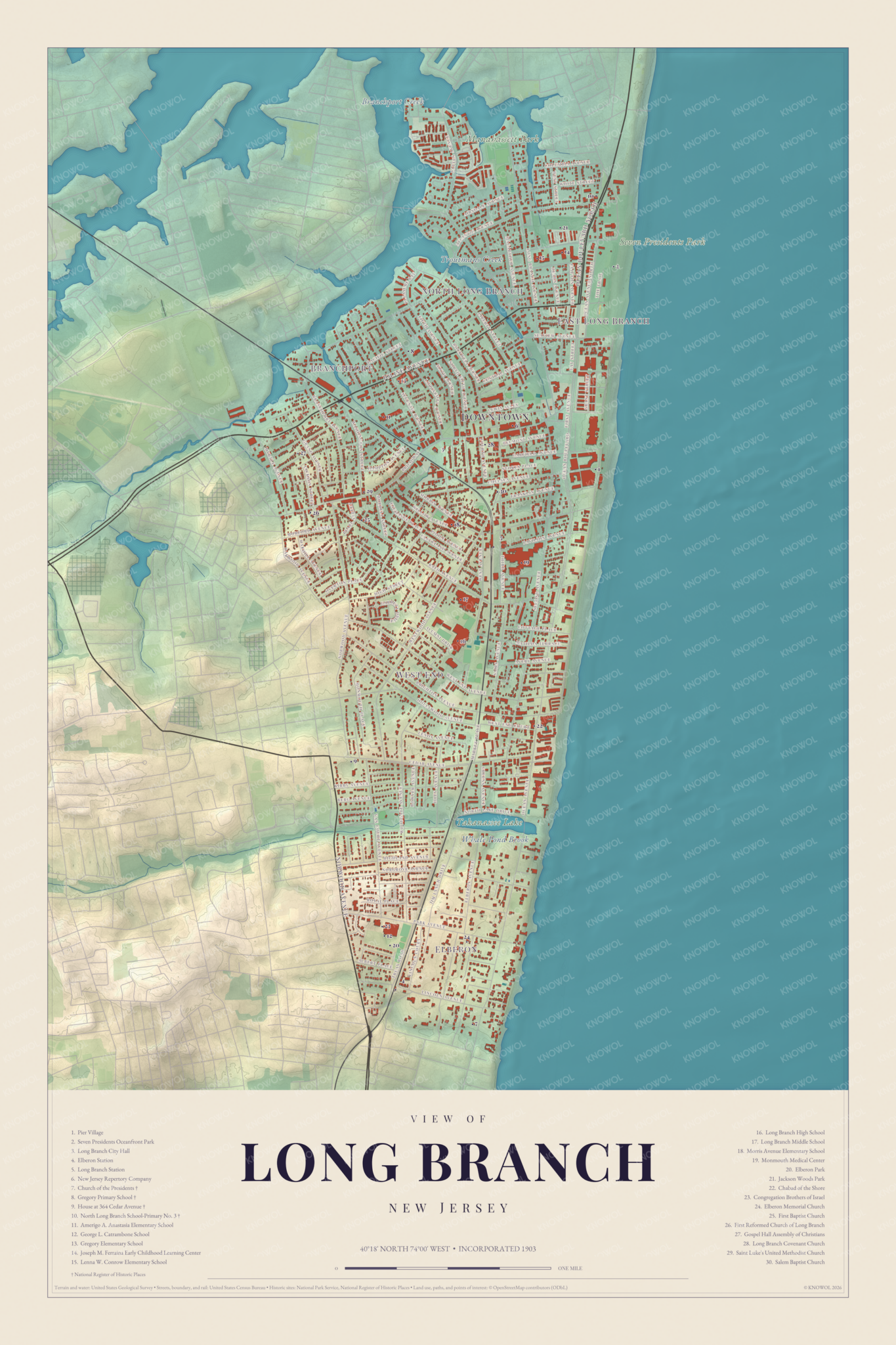 Map of Long Branch, New Jersey