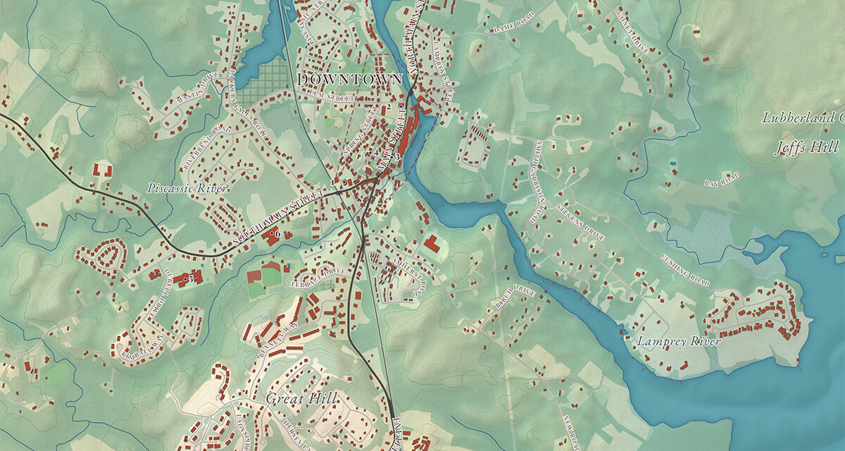 Beautifully Detailed Map of Newmarket, New Hampshire