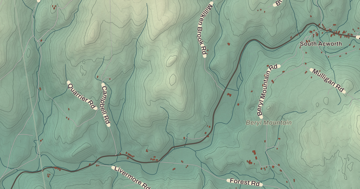 Beautifully Detailed Map of Acworth, New Hampshire