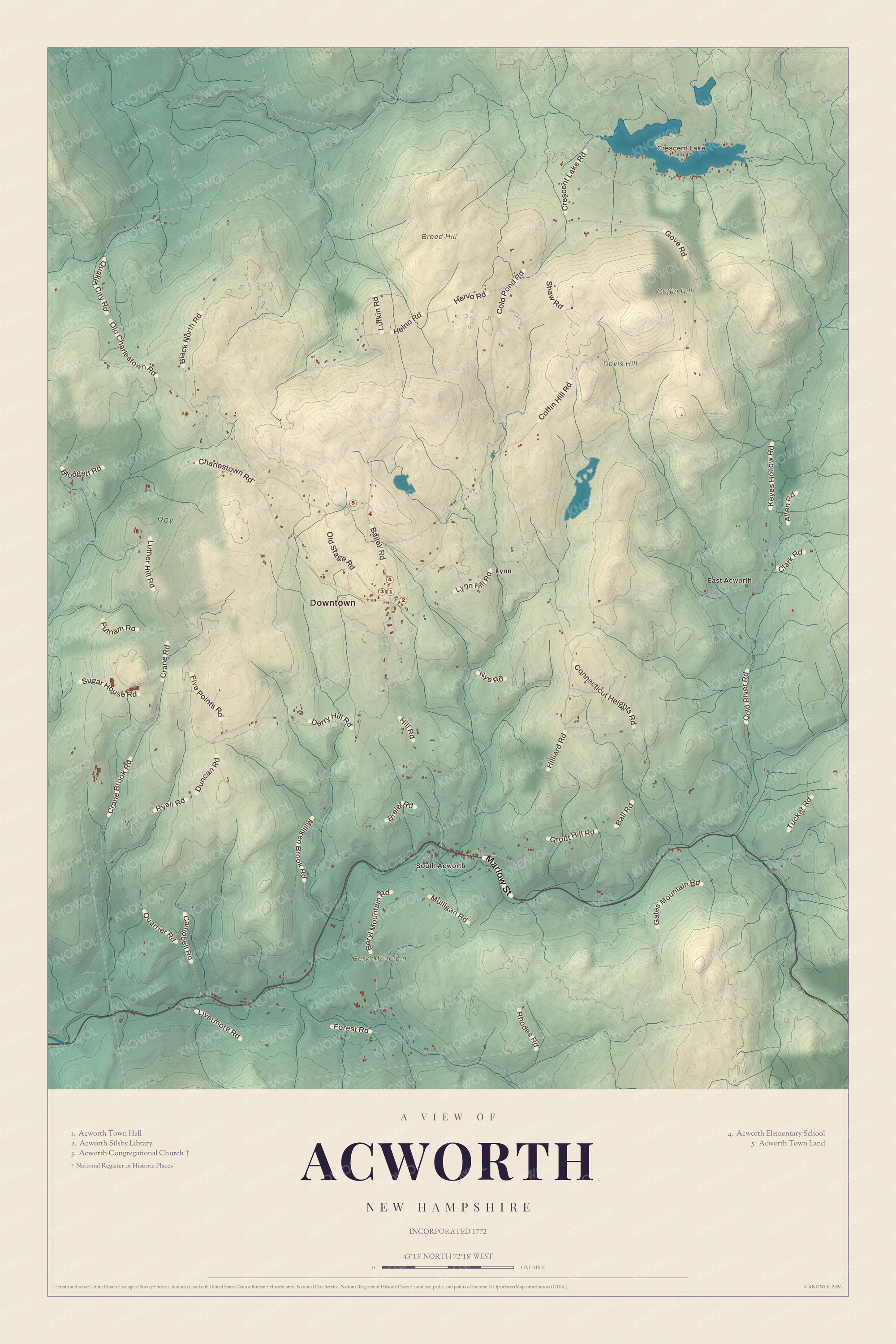 Map of Acworth, New Hampshire