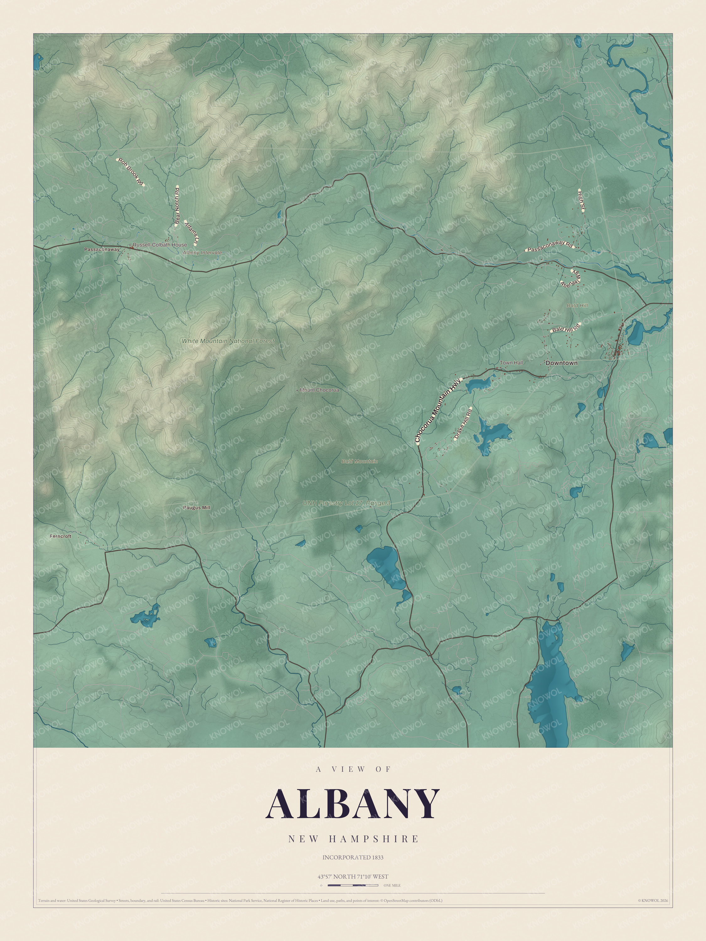 Map of Albany, New Hampshire