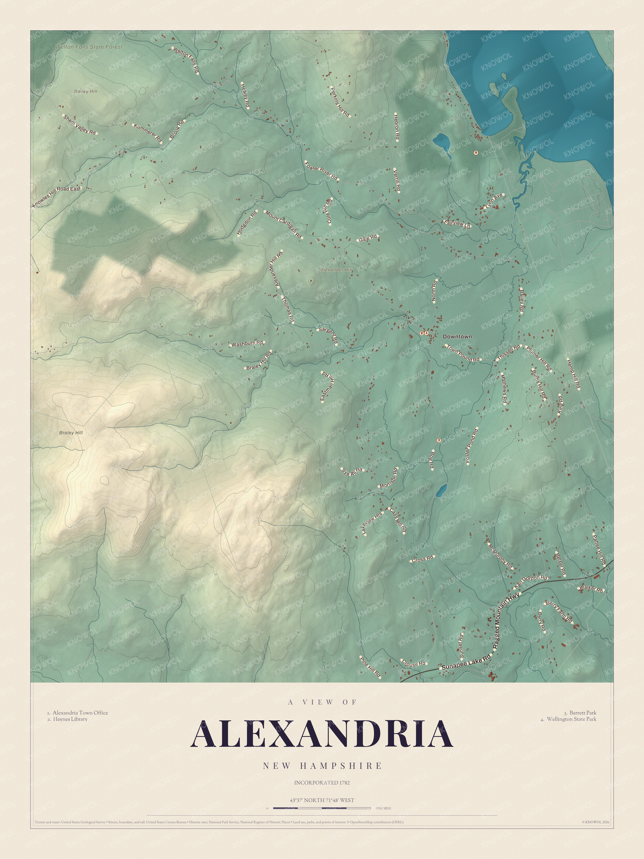 Map of Alexandria, New Hampshire