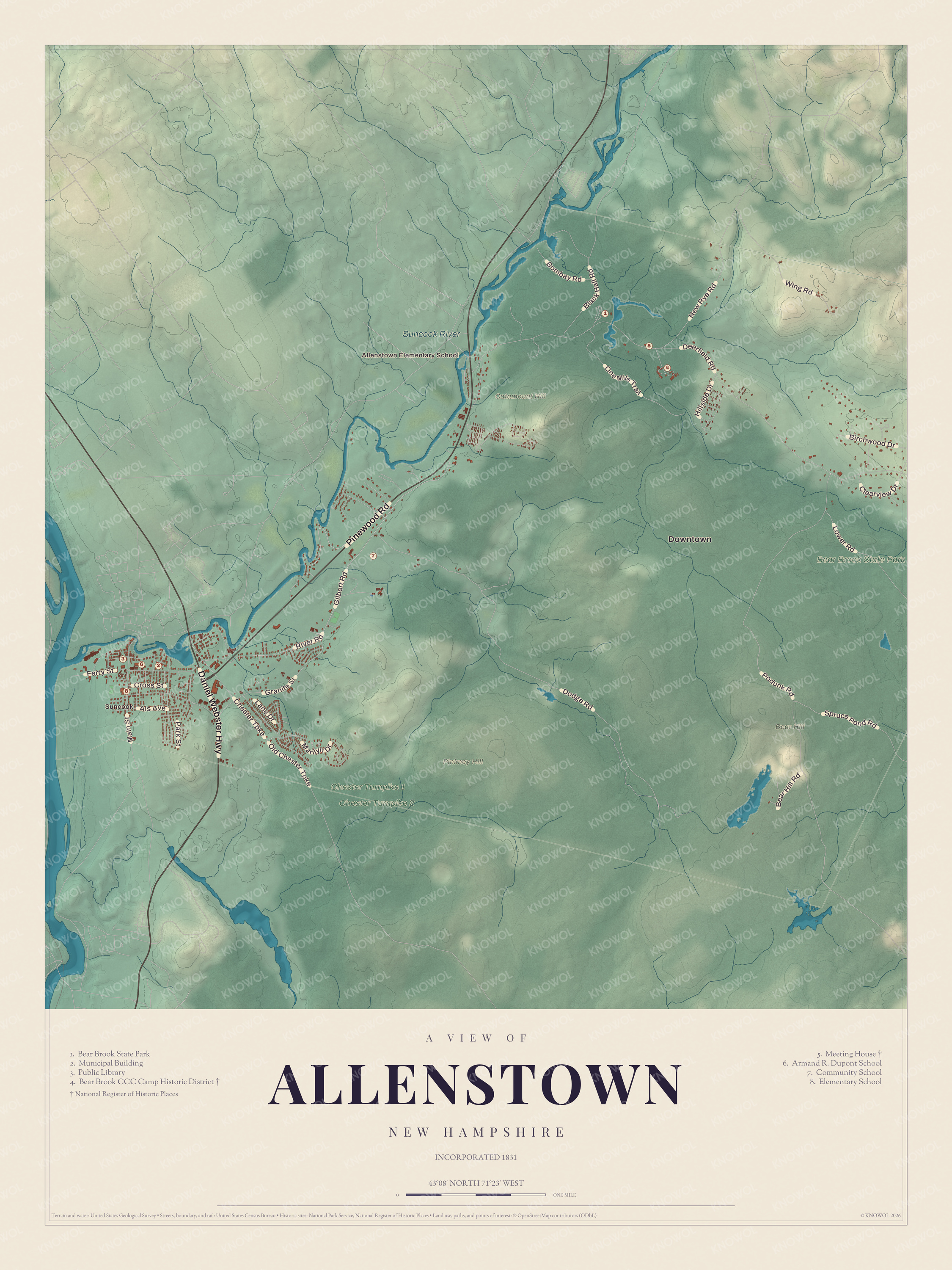 Map of Allenstown, New Hampshire