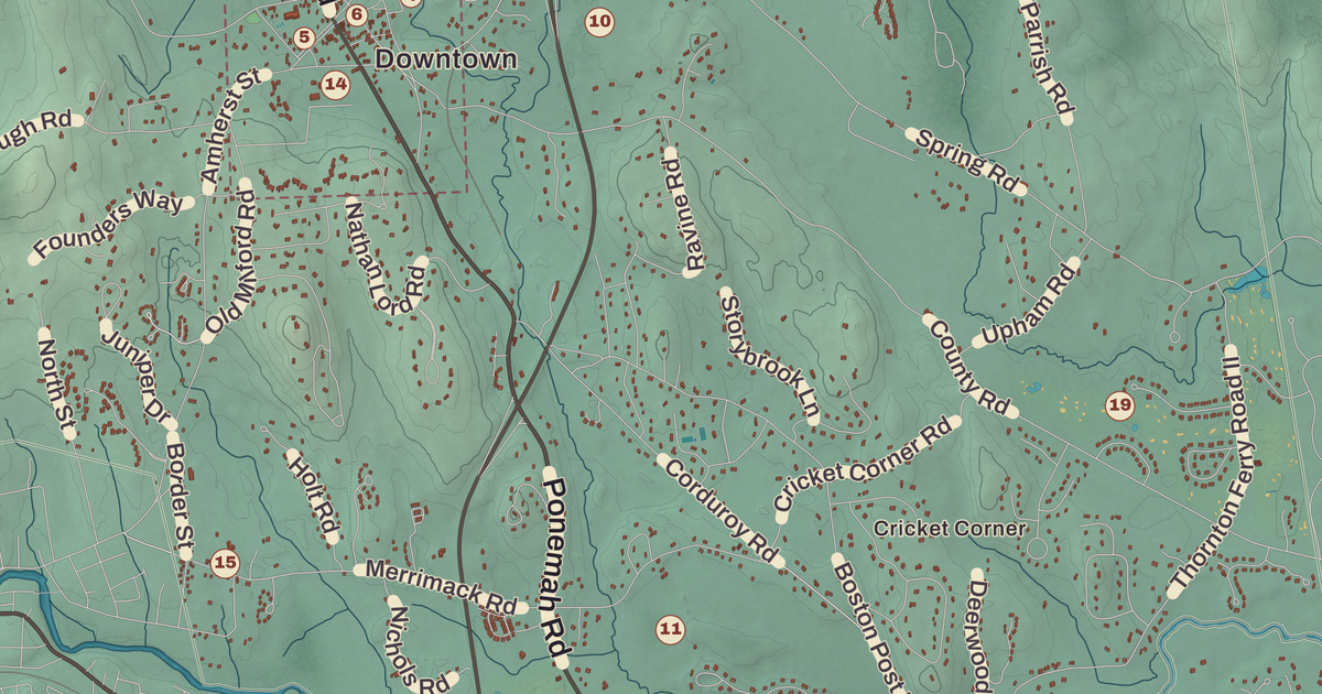 Beautifully Detailed Map of Amherst, New Hampshire