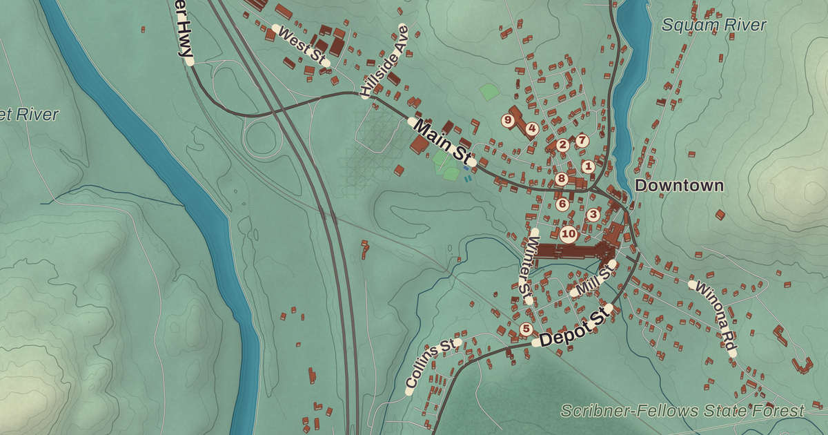 Beautifully Detailed Map of Ashland, New Hampshire