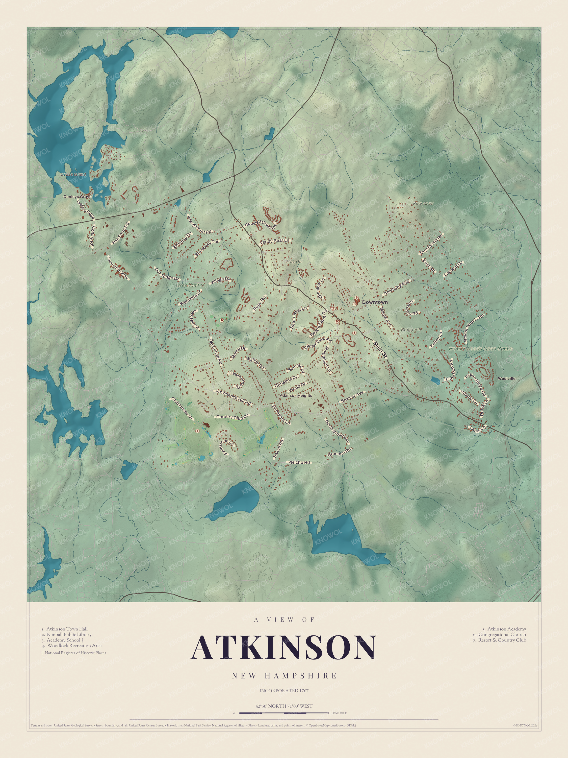 Map of Atkinson, New Hampshire