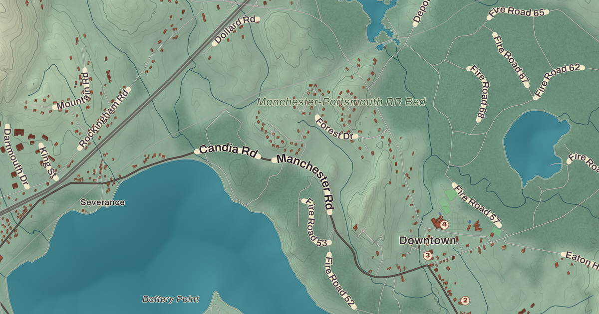 Beautifully Detailed Map of Auburn, New Hampshire