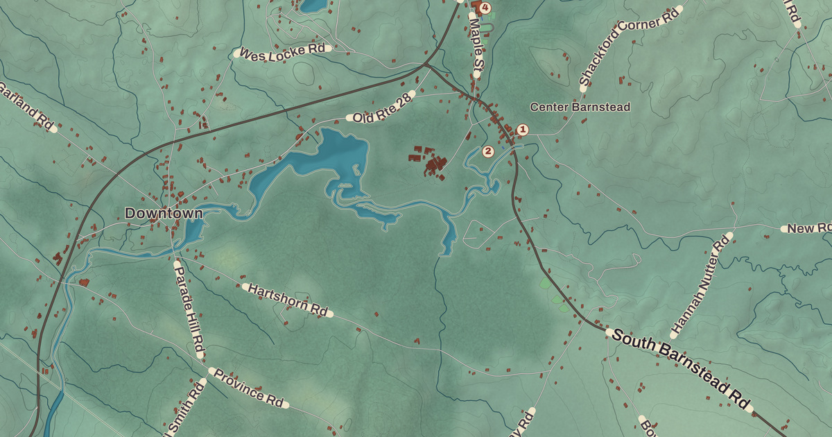Beautifully Detailed Map of Barnstead, New Hampshire
