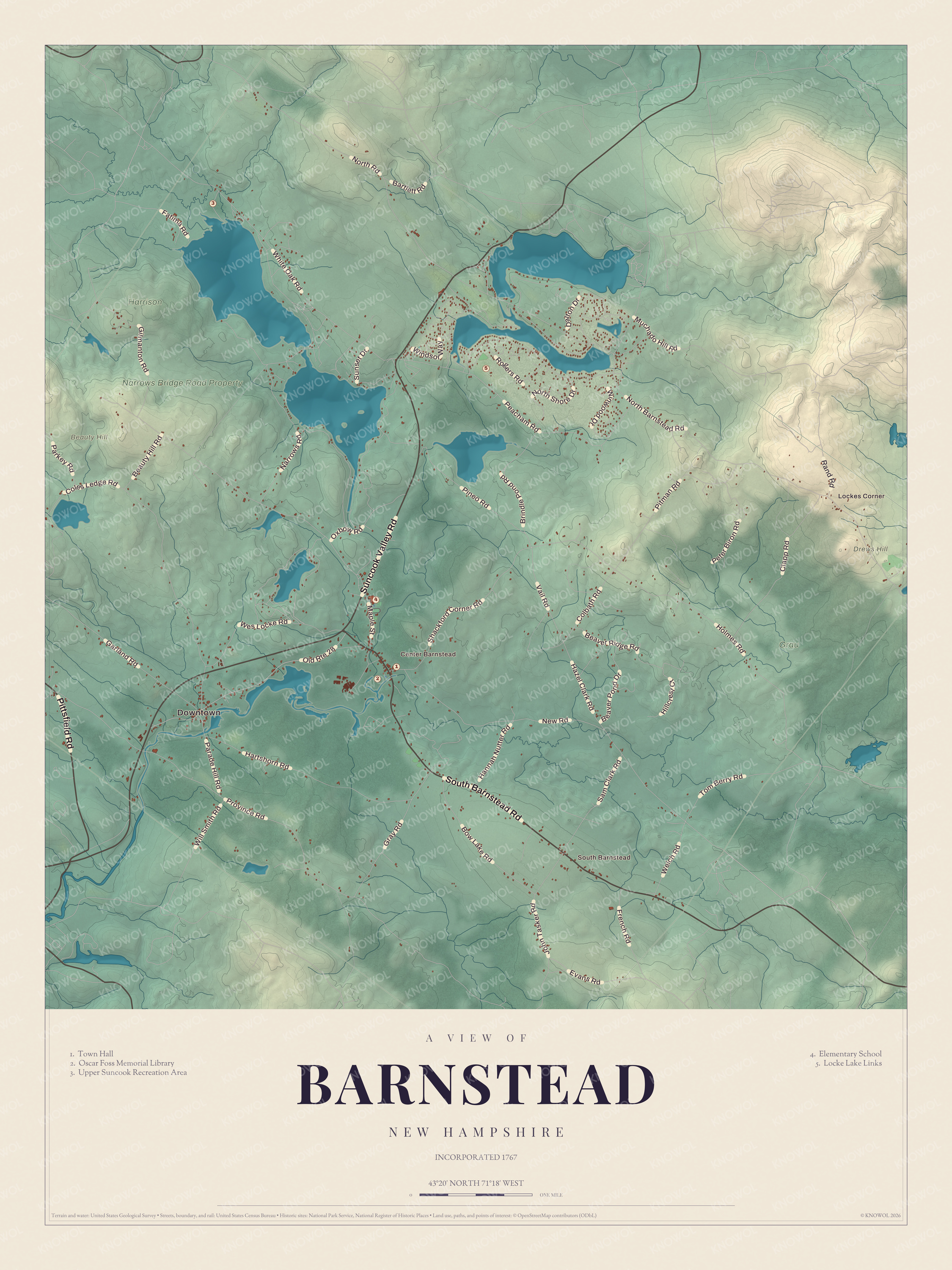 Map of Barnstead, New Hampshire