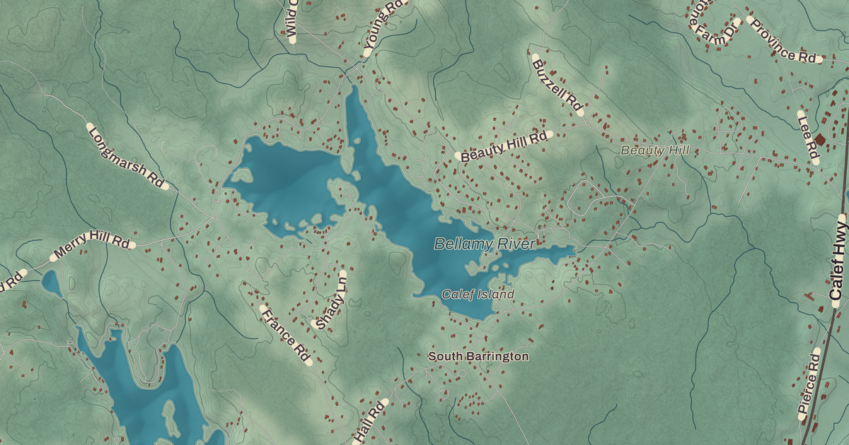 Beautifully Detailed Map of Barrington, New Hampshire