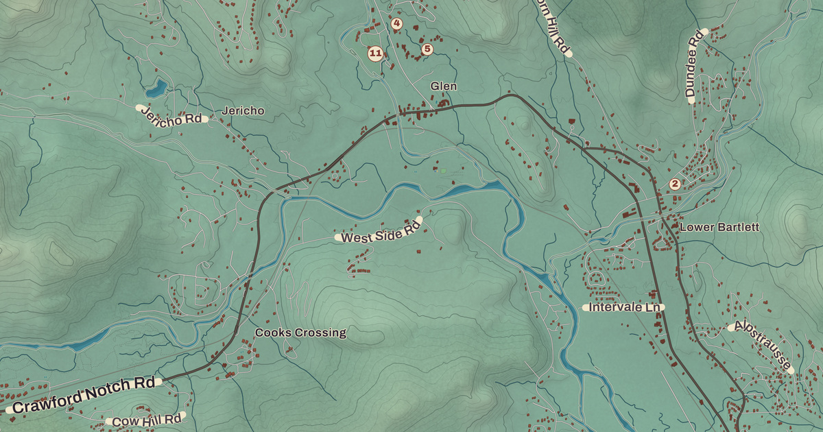 Beautifully Detailed Map of Bartlett, New Hampshire