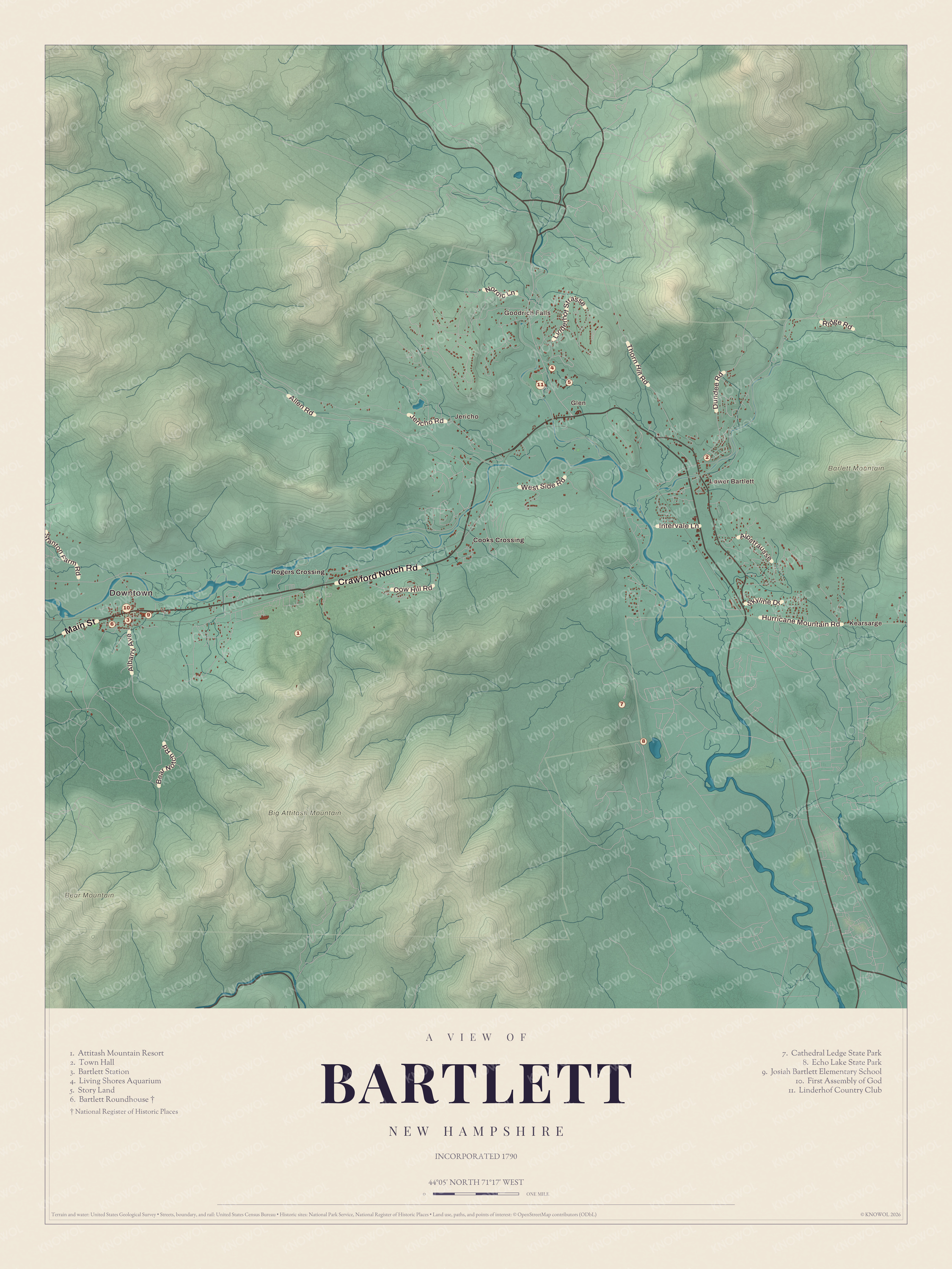 Map of Bartlett, New Hampshire