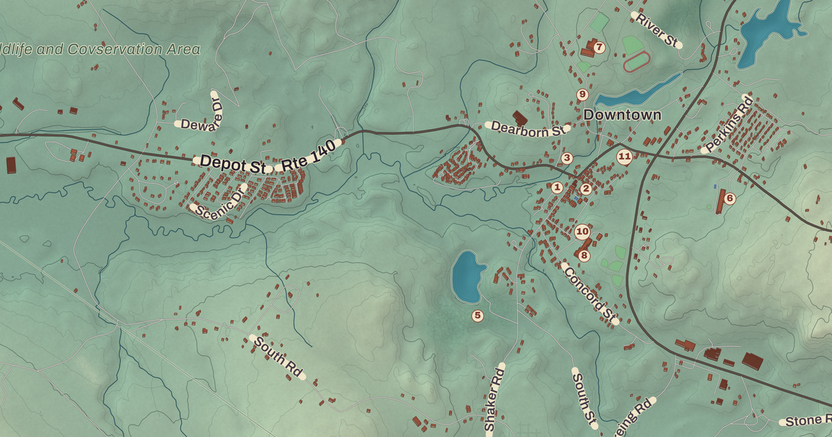 Beautifully Detailed Map of Belmont, New Hampshire
