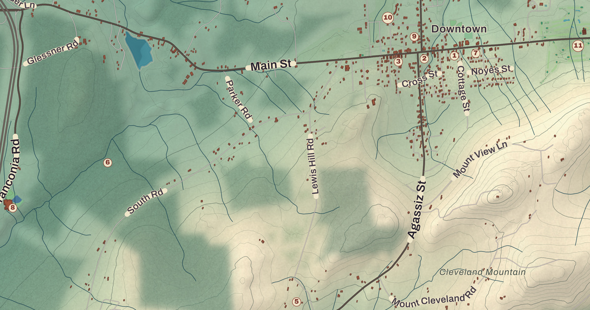 Beautifully Detailed Map of Bethlehem, New Hampshire