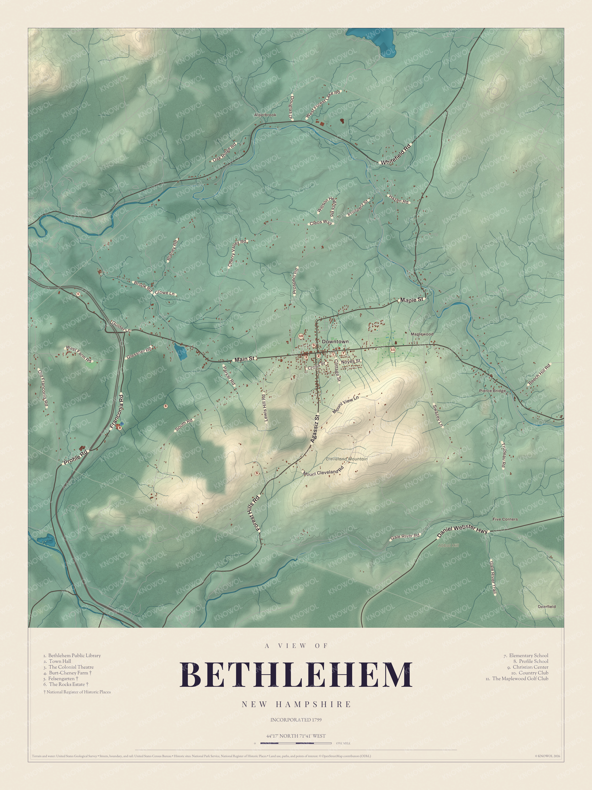 Map of Bethlehem, New Hampshire