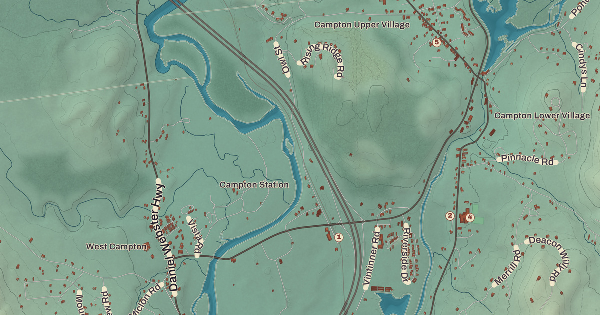 Beautifully Detailed Map of Campton, New Hampshire