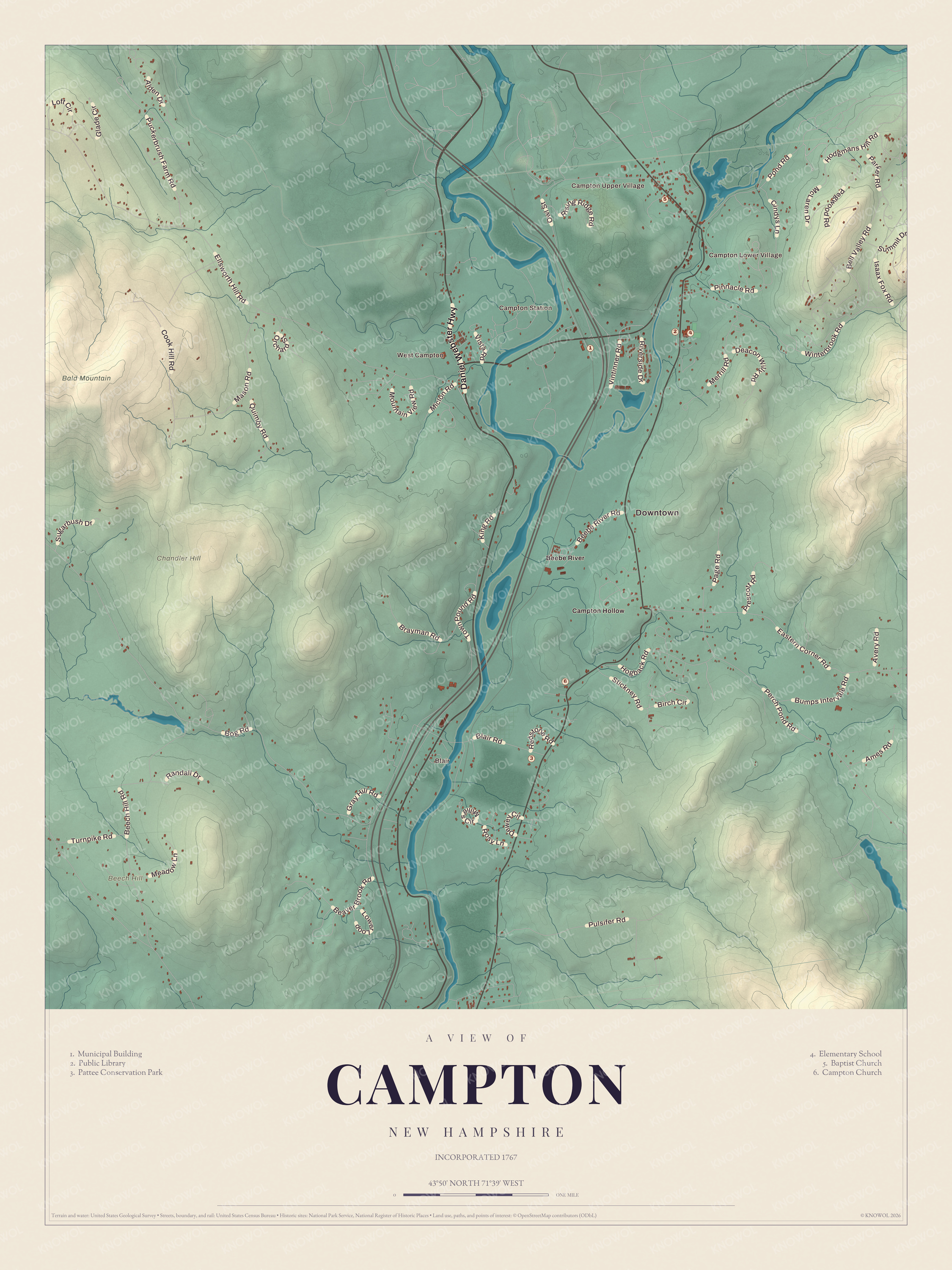 Map of Campton, New Hampshire