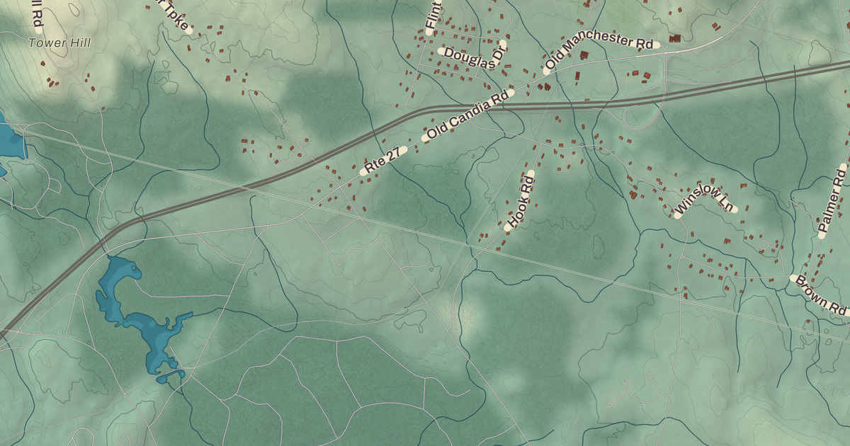Beautifully Detailed Map of Candia, New Hampshire