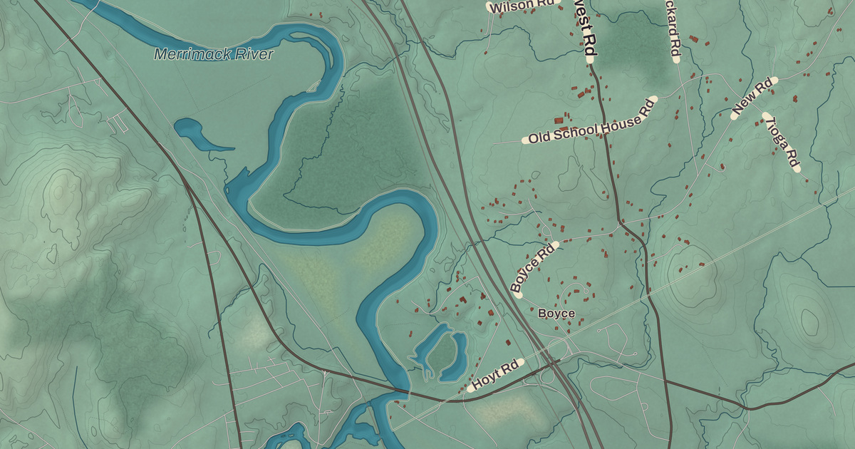 Beautifully Detailed Map of Canterbury, New Hampshire